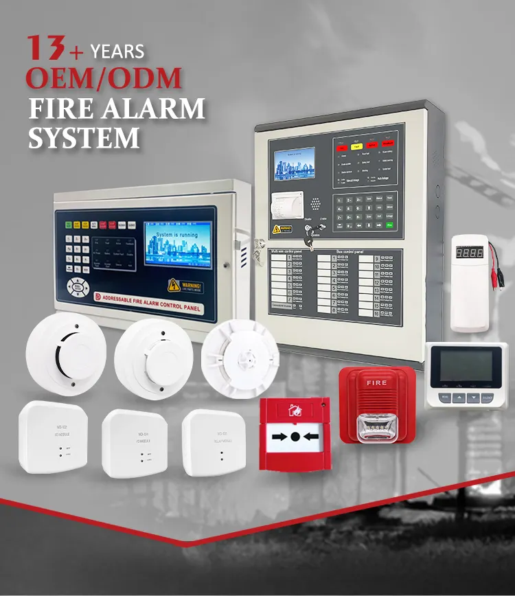Adresli yangın alarmı sistem 2 döngü 400 kablolu adresli yangın alarmı kontrol paneli