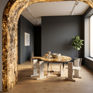 Style industriel, écologique, base en béton poli, dessus en bois, placage en pierre naturelle, design moderne pour la salle de bain d'une villa, décoration murale intérieure - Product Image 3
