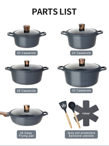 Donnor New Arrival Wave 15 cái không dính <span class=keywords><strong>Cookware</strong></span> sets nấu ăn chậu và chảo với đồ dùng - Product Image 6