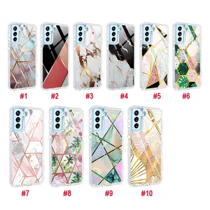 For Samsung S22 Ultra Case Marble Design Three Layer Heavy Duty Phone Cover For Samsung Galaxy S20 S21 FE S22 Plus Note 20 Ultra