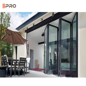 Puerta plegable <span class=keywords><strong>de</strong></span> aluminio con aislamiento térmico negro <span class=keywords><strong>de</strong></span> vidrio moderno Lowe's elegante para uso exterior disponible Líbano <span class=keywords><strong>Leroy</strong></span> <span class=keywords><strong>Merlin</strong></span> - Product Image 1
