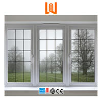 Ventanas de PVC de Doble Acristalamiento Modernas Personalizadas al por Mayor de Fábrica, Diseño de Rejilla, Ventanas Abatibles de Vinilo para Apartamentos
