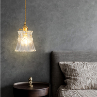 Lampe suspendue de chevet en cuivre de style américain, petite, de luxe, pour café, bar, restaurant, style postmoderne