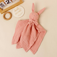 Tissu de mousseline de coton biologique Couverture de sécurité pour bébé lapin Doudou pour bébé lapin