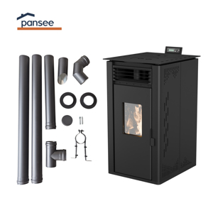 Poêle à granulés <span class=keywords><strong>de</strong></span> <span class=keywords><strong>bois</strong></span> à écran tactile moderne, écoresponsable, compatible double combustible, pour villas et usage extérieur - Product Image 1
