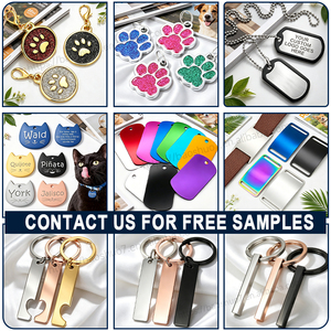 Placas de Identificación Personalizadas para Perros y Gatos, de Aluminio Anodizado, en Varias Formas, Colores y Tamaños, con Grabado - Product Image 3