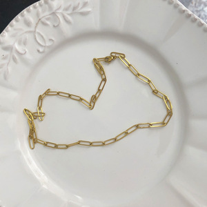 Collana a catena da donna in oro placcato 18K a maglie lunghe girocollo a catena in acciaio inox per matrimonio o regalo <span class=keywords><strong>2022</strong></span> - Product Image 6