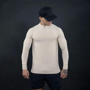 Camiseta Deportiva de Manga Larga con Cierre de Cremallera de 1/4, 100% Algodón, Transpirable y de Secado Rápido para Hombre, Marca Ingor - Product Image 3