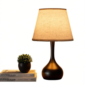 ONEWISH <b>Bedside</b> <b>Lamp</b> Fabric Shade <b>Touch</b> Control LED 3-Way Dimmable for Bedroom Farmhouse Style Large Size - Product Image 1