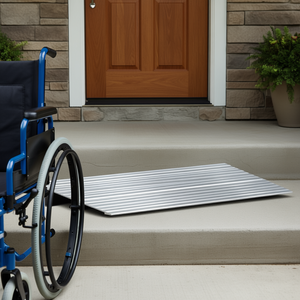 Rampe de seuil de porte en alliage d'aluminium, hauteur de 2 pouces, capacité de 800 lb, pour fauteuil roulant, scooter, marches de maison - Product Image 2