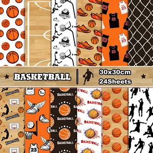 Huancai mô hình bóng rổ tiệc thể thao hai mặt giấy thủ công tự làm quà tặng gói album ảnh trang trí sổ lưu niệm giấy
