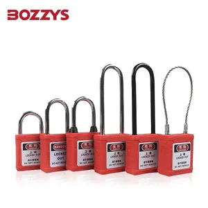 Bozzys กุญแจนิรภัยไนลอนสีแดงที่ล็อคตัวกุญแจพร้อมกรอกข้อมูลสำคัญเช่นชื่อผู้จัดการที่ด้านหลัง