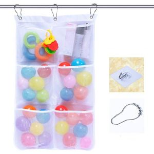 Modern Eco-Friendly Foldable Mesh <b>Shower</b> Caddy with 6 Pockets & Hook 65x43cm for Household Kids College Bathroom <b>Storage</b> - Product Image 1