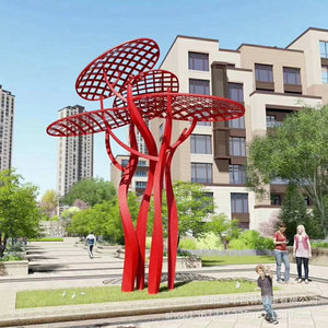 Escultura Abstracta de Llama en Acero Inoxidable para Exteriores, Parques, Plazas, Instalación Artística Urbana, Montaje en Suelo, Forma Irregular JH02 - Product Image 5
