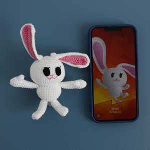 Peluche Lapin Chanceux au Crochet Fait Main, Poupée Lapin Motivante « Avancez Rapidement » pour Cadeau de Nouvel An, Cadeau de Succès Professionnel Anime - Product Image 6