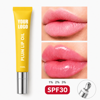 Huile à lèvres repulpante magique hydratante brillante 20ML avec logo personnalisé, végane, sans cruauté, changeant de couleur, SPF30