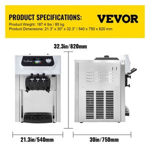 Le marché général se vend bien Machine à crème glacée molle 3 saveurs Machine à crème glacée de comptoir Prix peu coûteux - Product Image 5