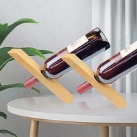 Porte-bouteilles de vin créatif moderne et personnalisé en bambou Porte-bouteilles de vin unique Présentoir de décoration simple