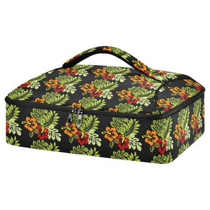 Porte-casserole isotherme à motif hawaïen feuilles vertes pour fêtes et pique-niques - Product Image 1