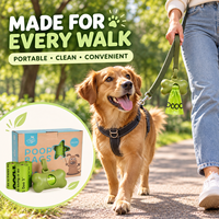 Sacs à déjections canines compostables OEM ODM avec distributeur en forme d'os, résistants aux fuites, rouleaux de sacs à déjections pour animaux de compagnie imprimés sur mesure