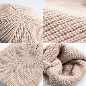 Factory Direct Selling Knitted Acrylic <b>Beanies</b> Hat High Elastic Comfortable Thickened Keep Warm Solid Color No Brim - Product Image 3