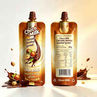 Sacs en Mylar pour sauces, chocolat, sauces aux noisettes, aliments, avec logo personnalisé imprimé, finition brillante, étanches, haute barrière
