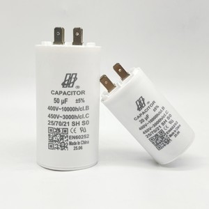 Condensateur de démarrage Hongye <span class=keywords><strong>CBB60</strong></span> pour moteur AC de ventilateur industriel, machine à laver, pompe à eau, frein électrique 20uf 30uf <span class=keywords><strong>35uf</strong></span> 50uf 100uf <span class=keywords><strong>450VAC</strong></span> - Product Image 4