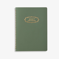 Carnet à spirale personnalisé avec logo 2027, couverture rigide et souple en PU, avec 12 pages de séparation mensuelle, idéal pour cadeau d'affaires