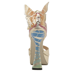 Sandales pour femmes Flan Ruofei à talon épais et super haut, plateforme imperméable, imprimé couleur 3D - Product Image 6