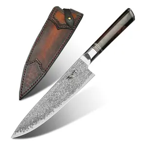 Yüksek sertlik kasap dövme ahşap saplı şam çelik 7.5 inç mutfak şef bıçağı
