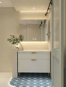 Minimalist Discount Solid Wood <b>Bathroom</b> Cabinet Floor <b>Standing</b> <b>Bathroom</b> Vanity with Smart <b>Mirror</b> - Product Image 6