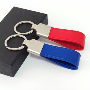 Keychain Factory Custom Blank Metal Brand Luxury Genuine Leather Keychain Custom Logo - Product Image 4