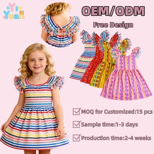 Abiti Estivi di Alta Qualità per Bambine con Maniche a Campana, Vendita all'Ingrosso, Produttore Cinese, Abbigliamento Personalizzato con Motivi su Misura - Product Image 1