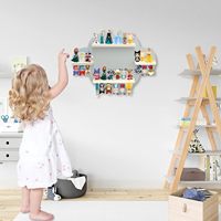 Étagère de rangement en bois à trois niveaux personnalisée, non pliable, style européen, pour chambre d'enfant, figurines suspendues, jouets, étagère magnétique
