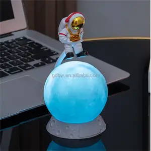 Lampe LED 3D astronaute lune, veilleuse de chevet pour enfants, décoration de bureau, ornements créatifs pour chambre à coucher