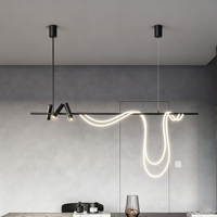 Lustre de salle à manger en forme de longue bande, design nordique, pour restaurant, bar, luminaires suspendus en ligne, vente en gros