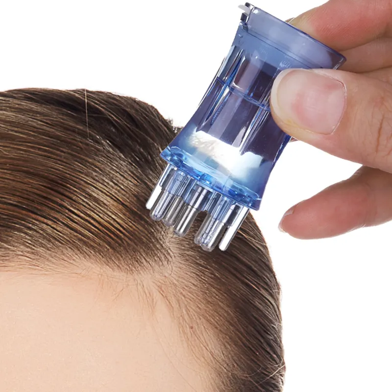 Saç derisi bakım dağıtıcı ürün saç büyüme yağı saç tedavisi tıp masaj fonksiyonu ile sıvı aplikatör tarak