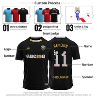 Maillot de football original en jacquard noir, respirant et à séchage rapide, prêt à être expédié – Tenue de sport d'équipe en stock