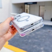 Casing HP Transparan Berkualitas Warna Jernih Anti Benturan dengan Gasbag, Penyangga Kamera Magnetik, untuk Samsung S26 S25 S24 A17 A56 A57