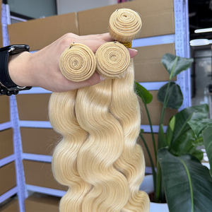 Super Doux Lisse Vrais Cheveux Humains 18 à 36 Pouces Vague de Corps Blonde Tissage Bundles de cheveux 613 faisceaux - Product Image 4