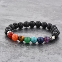 Bracelet tendance fait main avec breloque Arbre de Vie, diffuseur de chakra, perles de pierre de lave et agate, unisexe, pour anniversaire