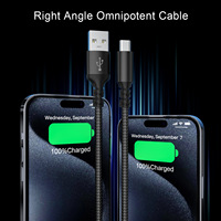 Câble de données USB-C coudé populaire, compatible avec Apple, Huawei et les ordinateurs portables.
