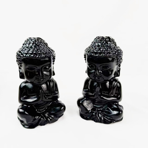 หินออบซิเดียนสีดำธรรมชาติคุณภาพสูงเกรดพรีเมียม สำหรับงานแกะสลักและทำเครื่องประดับ  งานฝีมือจากอัญมณี สำหรับการทำสมาธิ ขายส่ง - Product Image 4