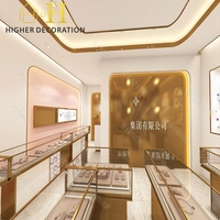 Vitrine de présentation haut de gamme en verre pour bijoux en or et argent, avec éclairage LED, pour comptoir de kiosque et design intérieur de magasin