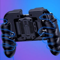 Manette de jeu mobile sans fil 2,4 GHz à six doigts améliorée avec ventilateur de refroidissement et support de téléphone H9 pour iOS/Android