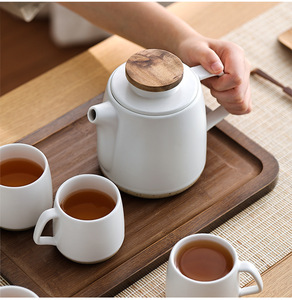 Nordic Simple <b>Water</b> <b>Kettle</b> White Ceramic Tea Set and Cups Porcelain Teapot with Infuser - Product Image 3