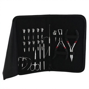 Best Design Commercial Use Hair Extension <b>Plier</b> <b>Set</b> Stainless Steel 2pcs Hair Loop Sectioning Clips 4pcs Sew Needles Cutting - Product Image 1