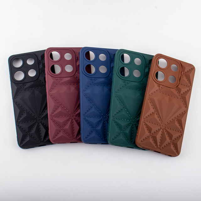 Street Fashion Lozenge Texture Fundas Para Celular Mobile Phone case for Tecno Pop 7 Pro Soft Tpu Cell Phone Cover