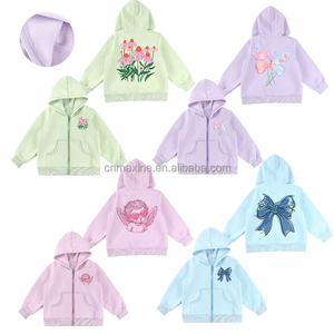 Cardigan <span class=keywords><strong>con</strong></span> logo a sbuffo 3D personalizzato di alta qualità 100% cotone semplice stampa DTG felpa <span class=keywords><strong>con</strong></span> cappuccio per ragazze - Product Image 1
