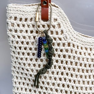 Colgante <span class=keywords><strong>de</strong></span> Bolso y Llavero <span class=keywords><strong>de</strong></span> Cordón Trenzado <span class=keywords><strong>de</strong></span> Nylon Azul Tejido a Mano con Cuentas <span class=keywords><strong>de</strong></span> Ábaco Coloridas, Accesorios <span class=keywords><strong>de</strong></span> Moda y Abalorios - Product Image 3